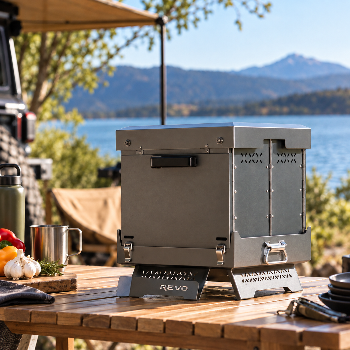 StoviGo Foldable Top-Heating Grill